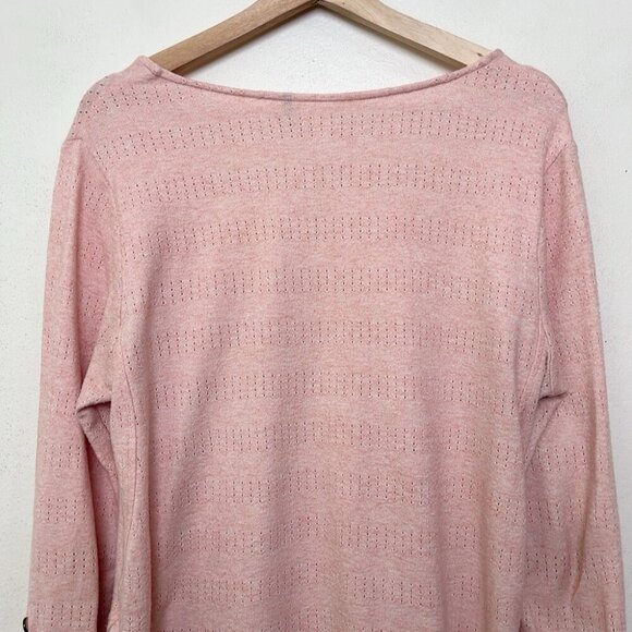 Anthropologie Akemi + Kin Womens Medium Pink Sylvie Pointelle Top - Picture 11 of 13